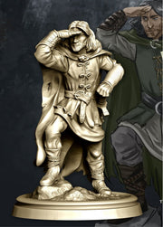 Human Ranger Fighter | Miniature | 28mm Scale | 32mm Scale | Pathfinder Figure | DnD | Human Ranger Figurine unpainted | - Only-Games