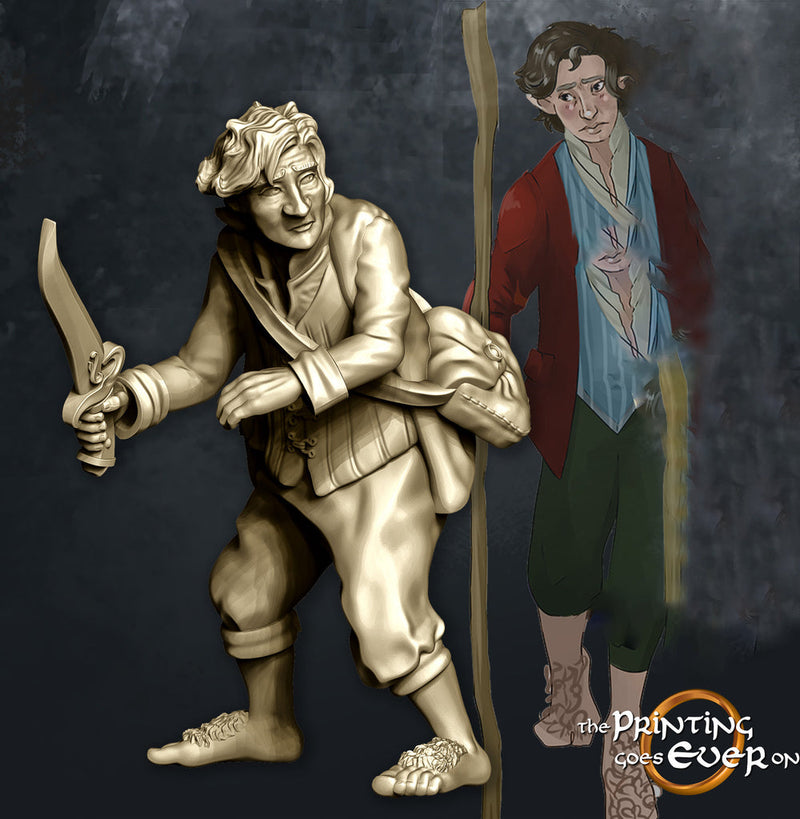 Halfling Adventurer Rogue 2 poses | 28mm Scale | 32mm Scale | Pathfinder Figure | DnD | Figurine unpainted | - Only-Games
