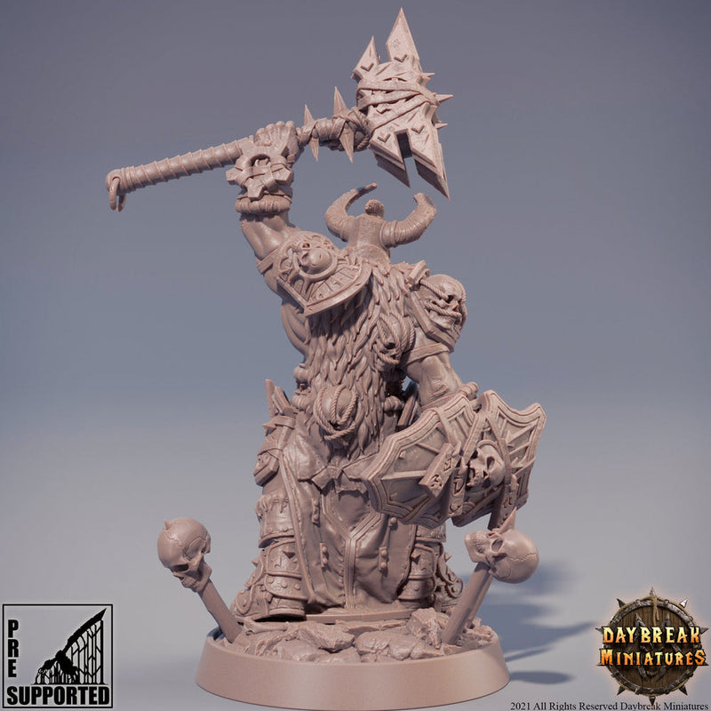 Evil Fighter Mace and Shield | Blood Warriors | 28mm, 32mm, 75mm | Miniature | Dungeons and Dragons | Pathfinder | DnD - Only-Games