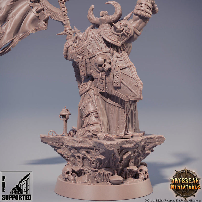 Chaos Knight flaming sword | Blood Warriors | 28mm, 32mm, 75mm | Miniature | Dungeons and Dragons | Pathfinder | - Only-Games