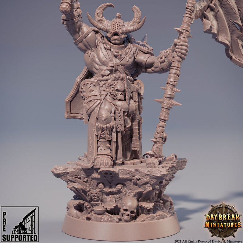 Chaos Knight flaming sword | Blood Warriors | 28mm, 32mm, 75mm | Miniature | Dungeons and Dragons | Pathfinder | - Only-Games