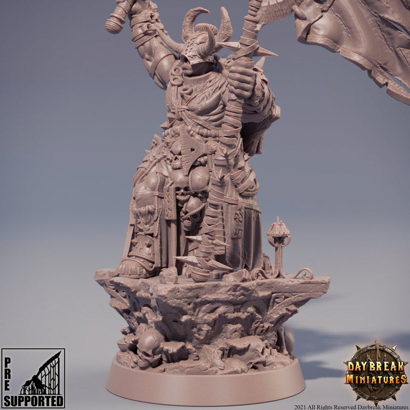 Chaos Knight flaming sword | Blood Warriors | 28mm, 32mm, 75mm | Miniature | Dungeons and Dragons | Pathfinder | - Only-Games