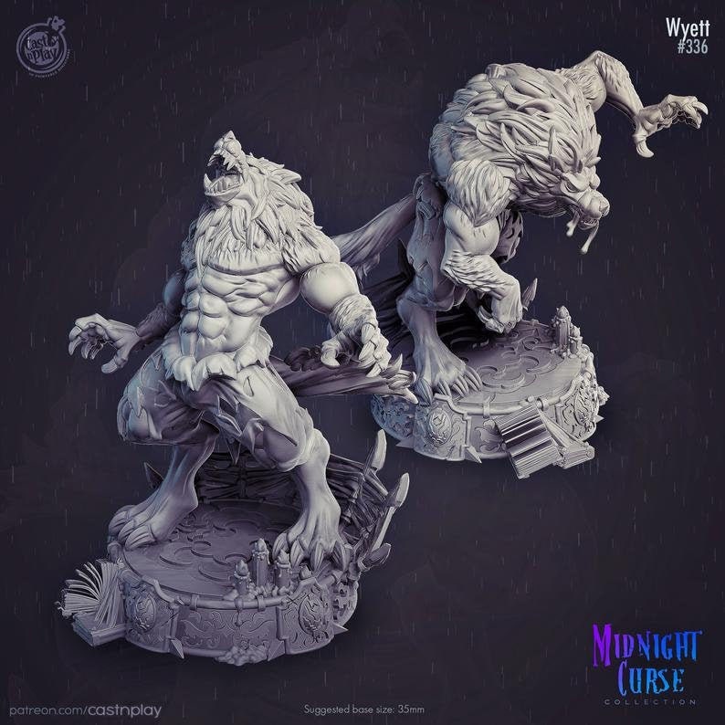 Werewolf | 28mm and 32mm Scale | Werewolf Miniature | Dungeons and Dragons Miniatures Lycan | Pathfinder Miniatures | Figurine | DnD Mini | - Only-Games