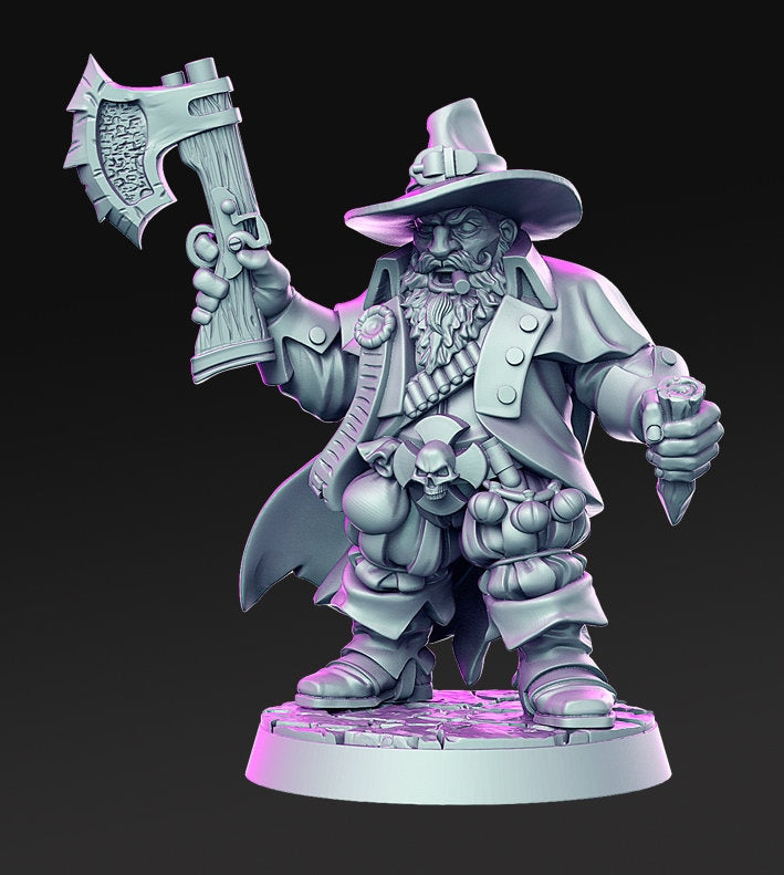 Cleric Ranger Monster Hunter | Blood Hunter | 28mm and 32mm Miniatures |  Dungeons and Dragons | Pathfinder | Figure for Painting | Fighter| - Only-Games