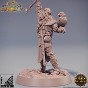 Wood Elf Ranger Polearm Master | Beast Master Ranger with Hawk | Miniature | 28mm Scale | 32mm Scale | 75mm Scale | Pathfinder Figure| DnD | - Only-Games