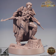 Wood Elf Ranger Fighter | Elf Fighter | Miniature | 28mm Scale | 32mm Scale | 75mm Scale | Pathfinder Figure | DnD | Elf Figurine unpainted| - Only-Games