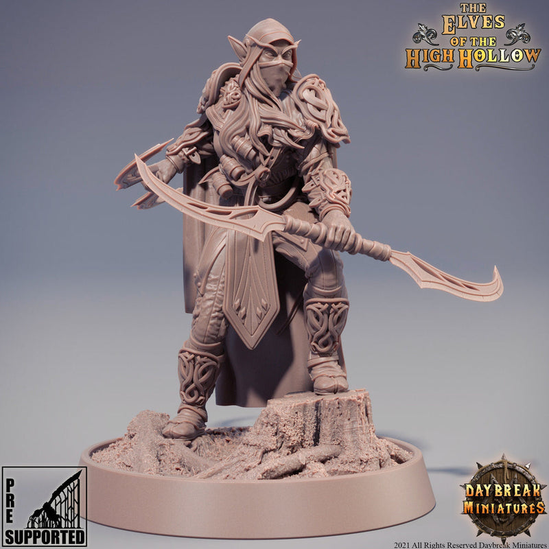 Wood Elf Ranger Fighter | Elf Fighter | Miniature | 28mm Scale | 32mm Scale | 75mm Scale | Pathfinder Figure | DnD | Elf Figurine unpainted| - Only-Games