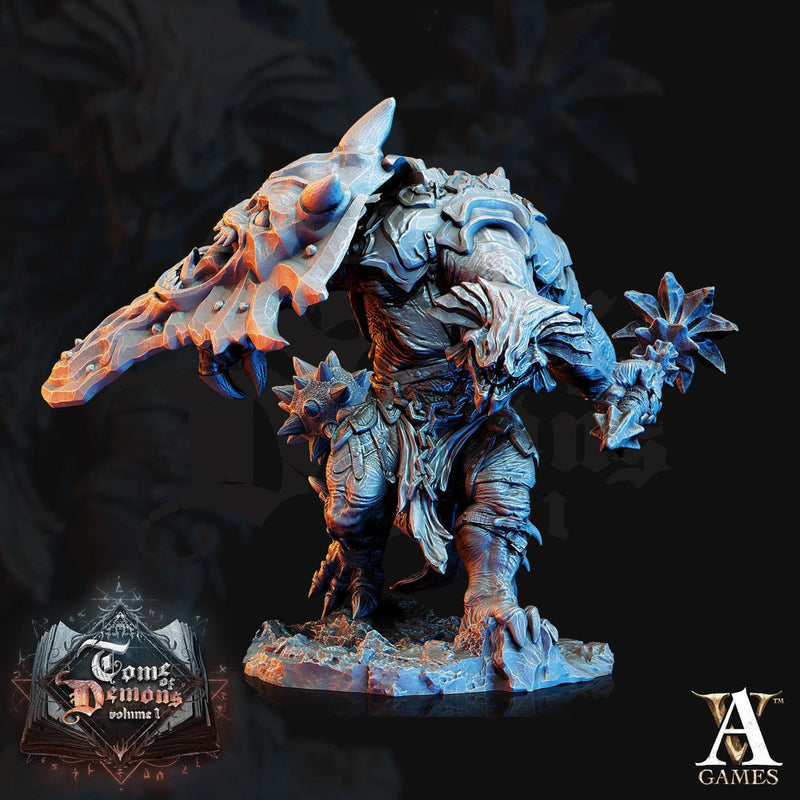Tanarukk Demon DnD | 70mm | Foot soldier Demon | Skulltaker Daemon Khorne | 32mm scale | Out of the Abyss | Demon | Dungeons and Dragons | - Only-Games