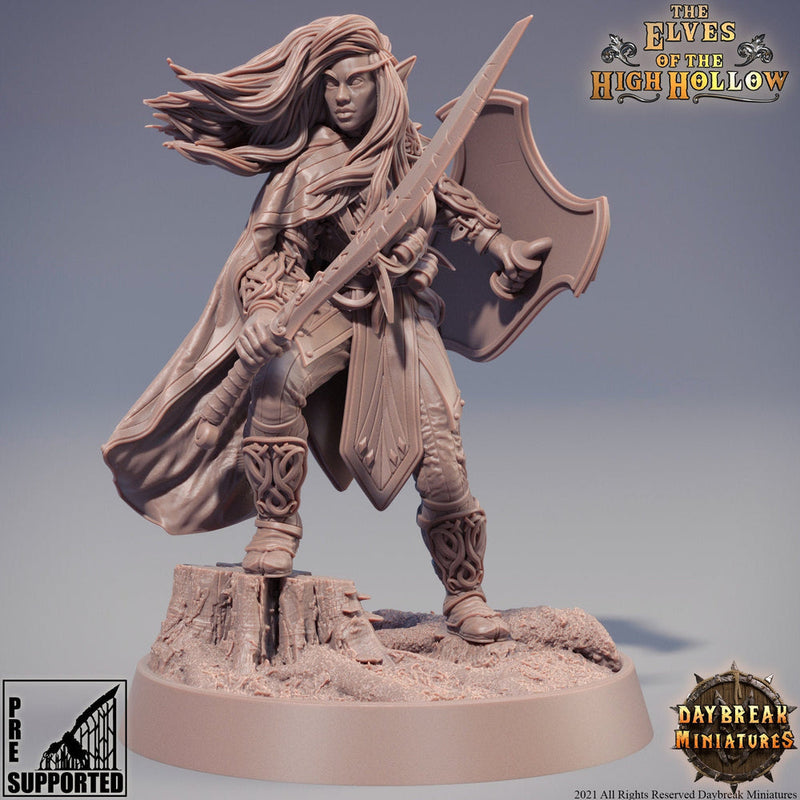 Wood Elf Ranger Fighter | Elf Fighter | Miniature | 28mm Scale | 32mm Scale | 75mm Scale | Pathfinder Figure | DnD | Elf Figurine unpainted| - Only-Games