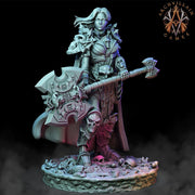 Oathbreaker Female Paladin Chaos Knight Unpainted Miniature | 28mm, 32mm Scales | Dungeons and Dragons | Pathfinder | Frostgrave | DnD - Only-Games