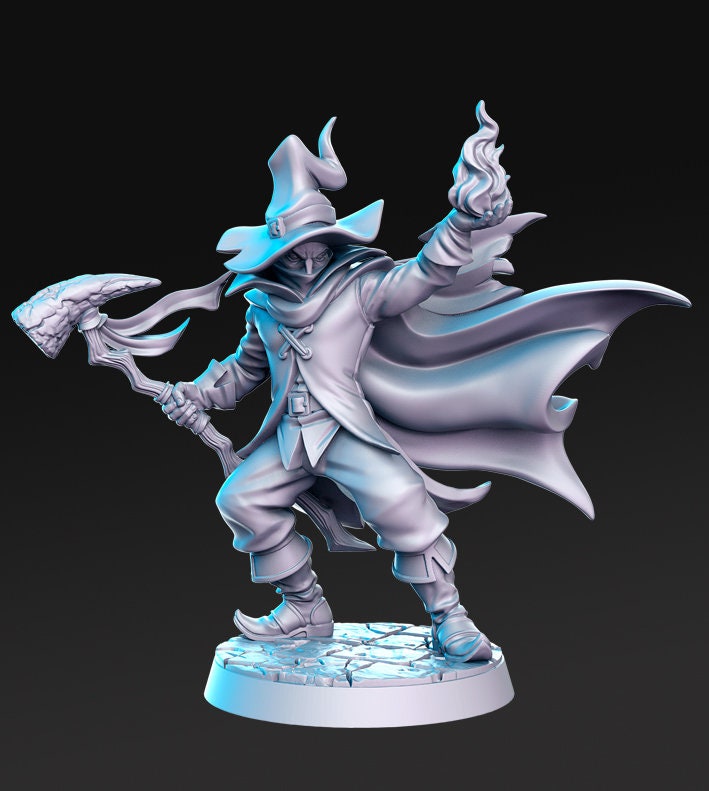 Warlock Great Old One | Miniatures | Wizard  | Mage | Dungeons and Dragons | 28mm and 32mm Scale| Pathfinder | Resin Unpainted Miniature| | - Only-Games