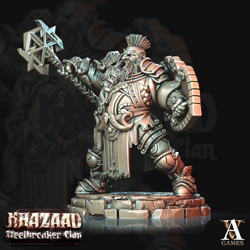 Dwarf Fighter with shield Resin Miniatures | Dungeons and Dragons | 28mm, 32mm, 54mm,75mm,100mm Scale | Pathfinder | Figure for Painting| - Only-Games