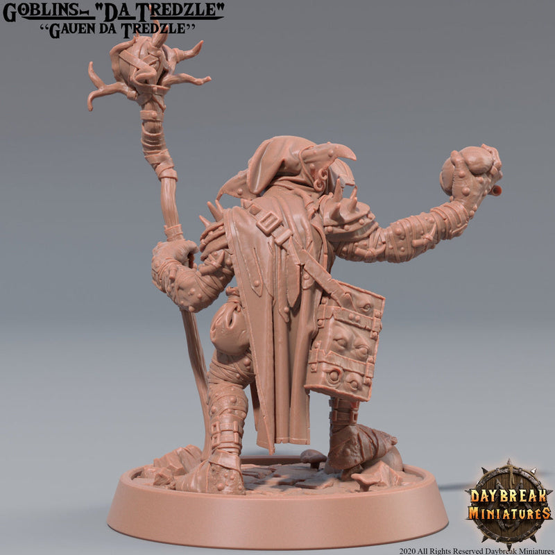 Goblin Wizard Shaman | Miniatures | Dungeons and Dragons | 28mm, 32mm, 75mm scale| Pathfinder | Figure for Painting| Skragrott the Loonking - Only-Games
