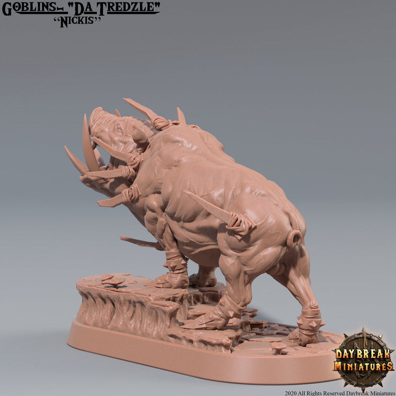 War Boar | DnD Miniatures | Dungeons and Dragons | 28mm, 32mm, 75mm scale| Pathfinder | Figure for Painting| Gloomspite Glitz - Only-Games