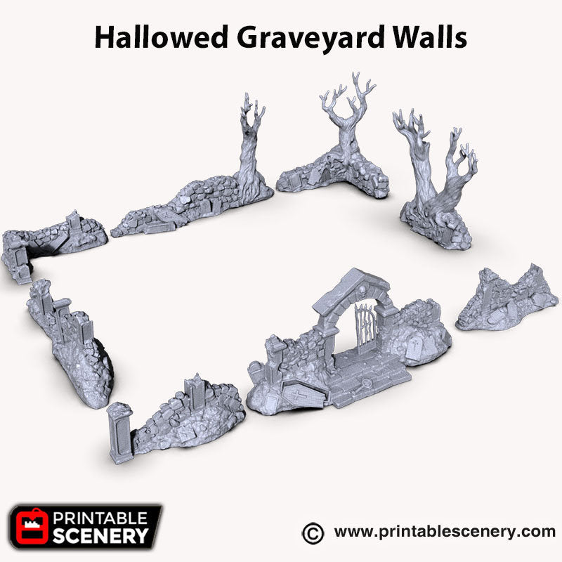 Hallowed Graveyard - Shadowfey Wilds Grave Yard Cemetery 15mm 20mm 28mm 32mm Wargaming Terrain D&D DnD - Only-Games