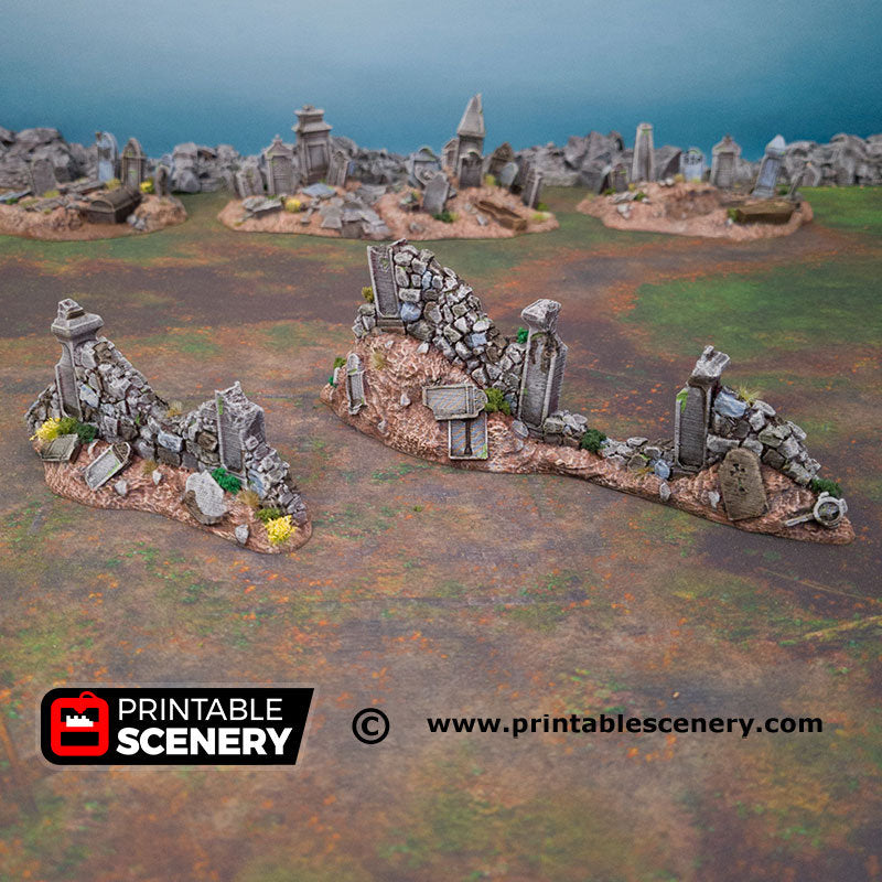 Hallowed Graveyard - Shadowfey Wilds Grave Yard Cemetery 15mm 20mm 28mm 32mm Wargaming Terrain D&D DnD - Only-Games