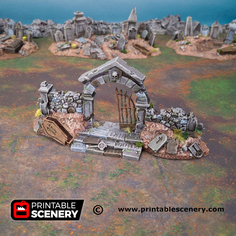 Hallowed Graveyard - Shadowfey Wilds Grave Yard Cemetery 15mm 20mm 28mm 32mm Wargaming Terrain D&D DnD - Only-Games