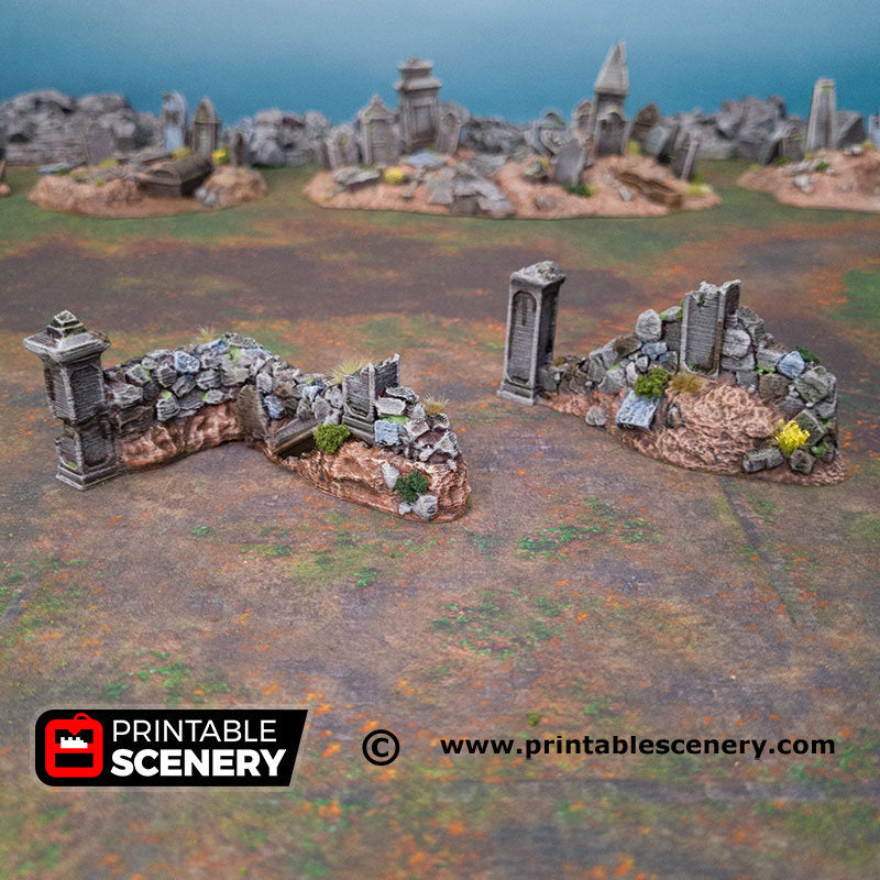 Hallowed Graveyard - Shadowfey Wilds Grave Yard Cemetery 15mm 20mm 28mm 32mm Wargaming Terrain D&D DnD - Only-Games