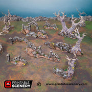 Hallowed Graveyard - Shadowfey Wilds Grave Yard Cemetery 15mm 20mm 28mm 32mm Wargaming Terrain D&D DnD - Only-Games
