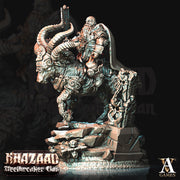 Dwarf Fighter Mounted on Ram | Scale 28mm, 32mm, 75mm | Resin Miniature | Dungeons and Dragons Pathfinder | Figure Painting | - Only-Games