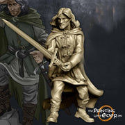 Human Ranger Fighter | Miniature | 28mm Scale | 32mm Scale | Pathfinder Figure | DnD | Human Ranger Figurine unpainted | - Only-Games