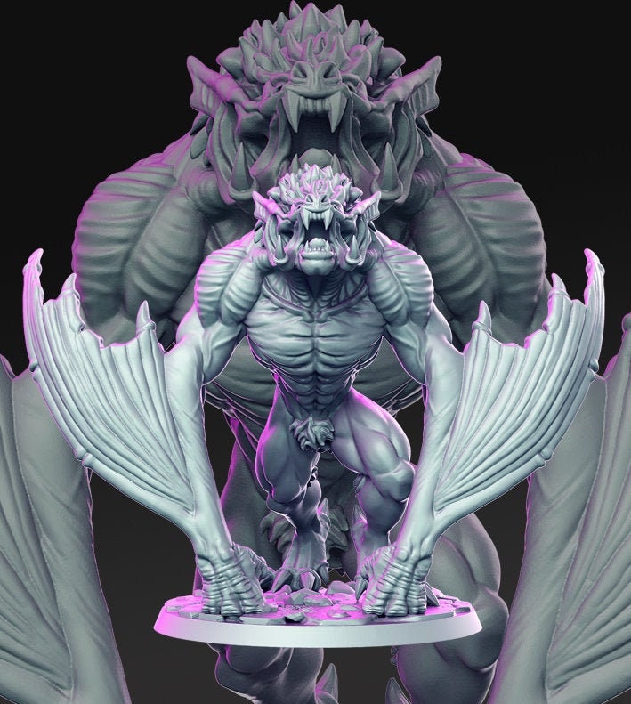 Vampiric monstrosity Giant Dire Bat- | 28mm and 32mm Scale | Giant Bat Miniature | Dungeons and Dragons | Pathfinder | Varghulf Courtier | - Only-Games