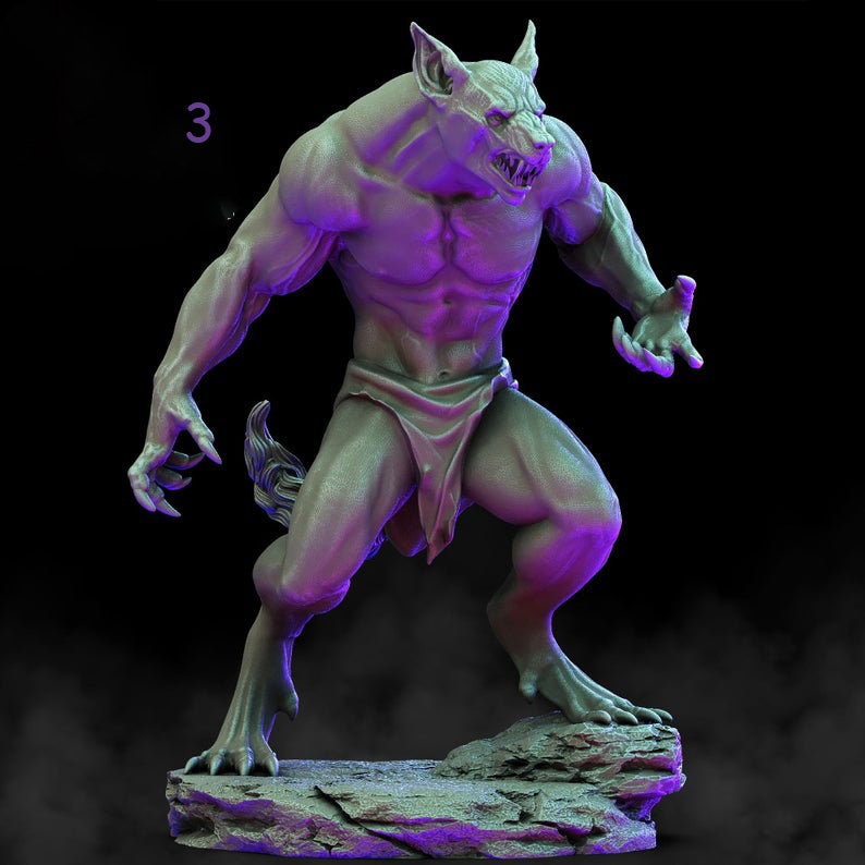 Werewolves (4 different models) | 28mm and 32mm scale | 65mm | Resin Miniature | Dungeons and Dragons | Figure for painting |Pathfinder mini - Only-Games