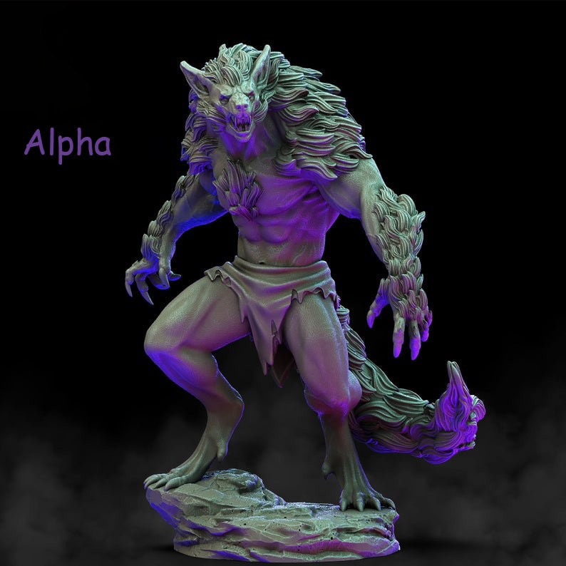 Werewolves (4 different models) | 28mm and 32mm scale | 65mm | Resin Miniature | Dungeons and Dragons | Figure for painting |Pathfinder mini - Only-Games