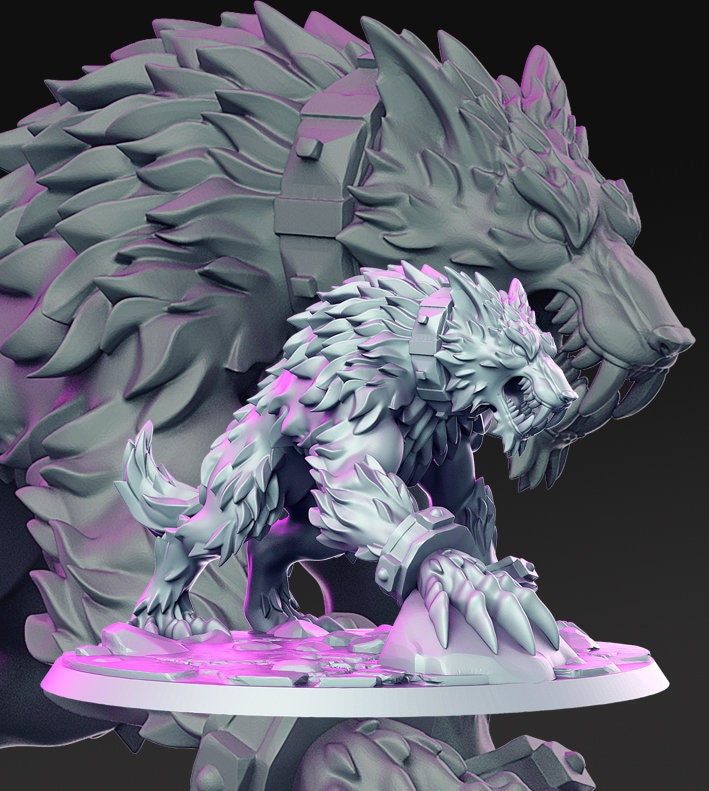 Werewolf | 28mm and 32mm Scale | Werewolf Miniature | Dungeons and Dragons Miniatures Lycan | Pathfinder Miniatures | Figurine | DnD Mini | - Only-Games
