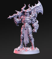 Death Knight | Skeleton Knight | Undead Miniature | Dungeons and Dragons | Undead | 28mm | 32mm  | Pathfinder | Figure for Painting | - Only-Games