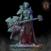 Oathbreaker Female Paladin Chaos Knight Unpainted Miniature | 28mm, 32mm Scales | Dungeons and Dragons | Pathfinder | Frostgrave | DnD - Only-Games