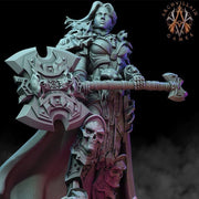 Oathbreaker Female Paladin Chaos Knight Unpainted Miniature | 28mm, 32mm Scales | Dungeons and Dragons | Pathfinder | Frostgrave | DnD - Only-Games