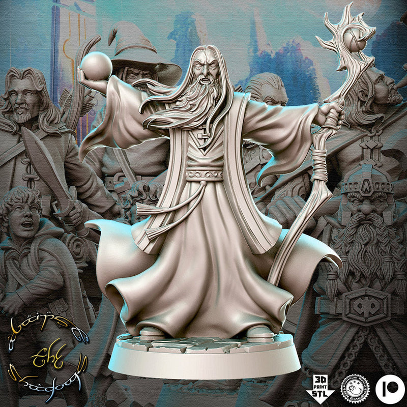 Wizard with staff  | 28mm Scale | 32mm Heroic | Minis - D&D,  Dungeons and Dragons- - Only-Games