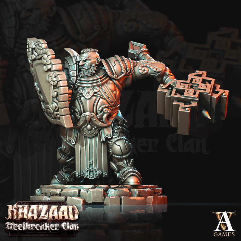 Dwarf Fighter with Mace & shield Resin Miniatures|Dungeons and Dragons|28mm, 32mm,54mm,75mm,100mm Scale | Pathfinder | Figure for Painting| - Only-Games