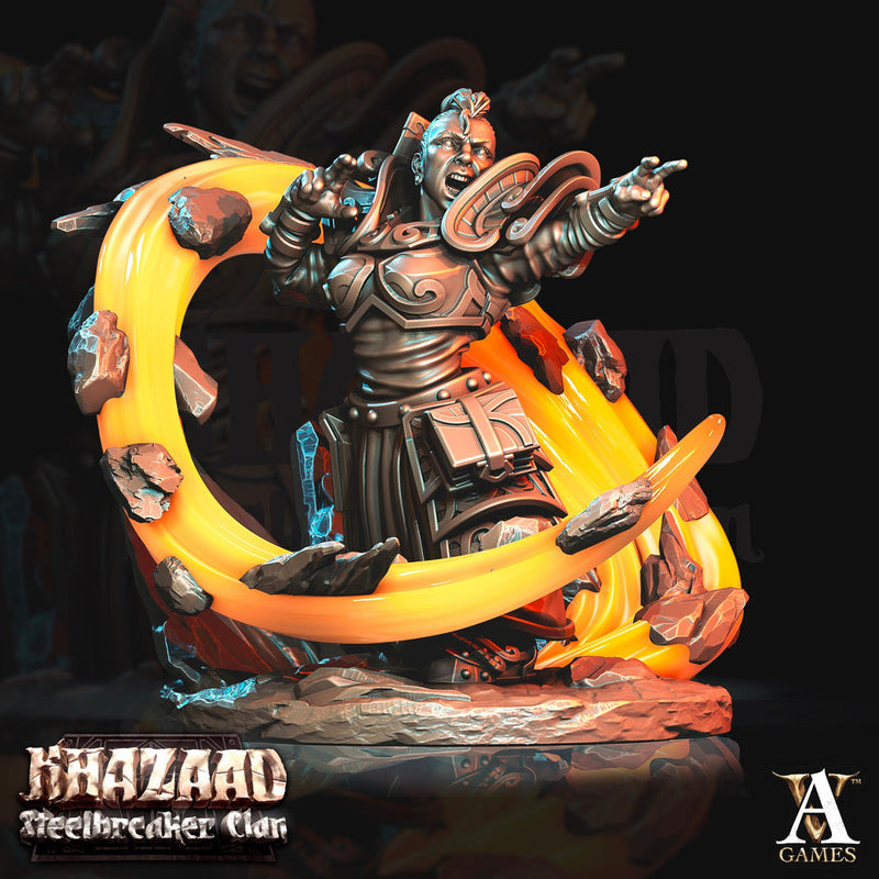 Dwarf Female Wizard Miniature | Mountain Dwarf | Dungeons and Dragons | 28mm, 32mm, 75mm Scales| Pathfinder | Unpainted | - Only-Games