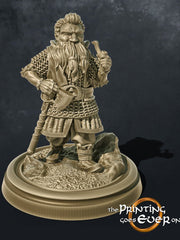 Dwarf Adventurer Miniature Dungeons and Dragons | 28mm, 32mm Scale | Pathfinder Figure | DnD | Dwarf with Axe Figurine unpainted | - Only-Games