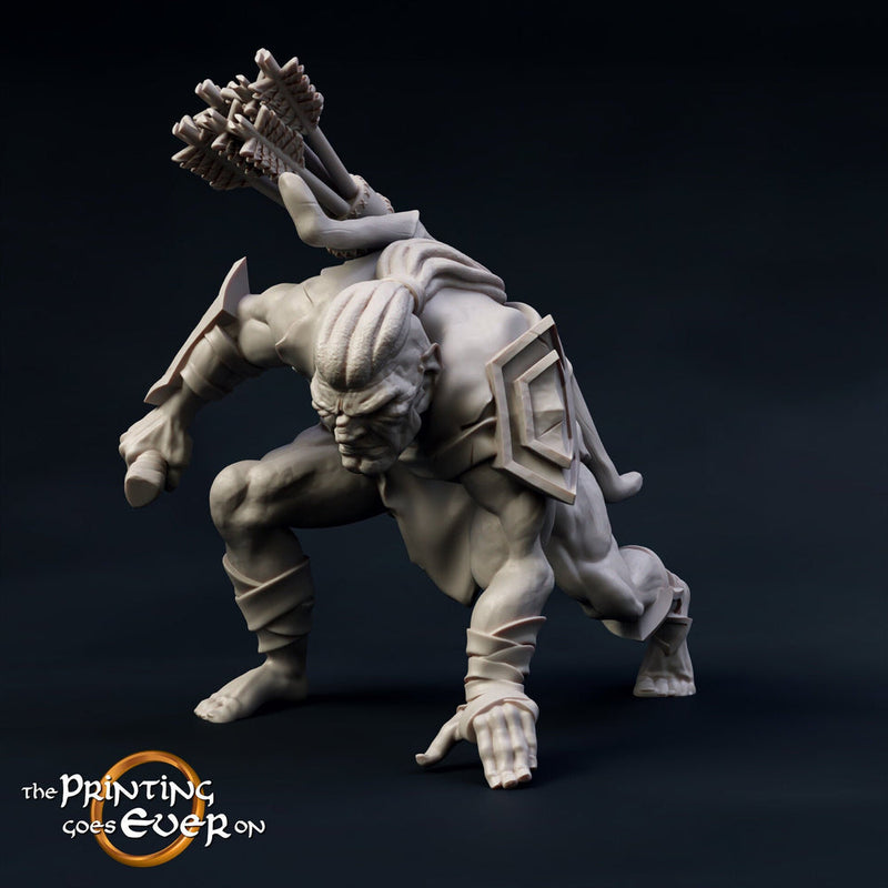 Half-Orc  Ranger Scout Miniature | 28mm Scale | 32mm Scale | Pathfinder Figure | DnD | Half-orc Warrior Figurine unpainted | - Only-Games