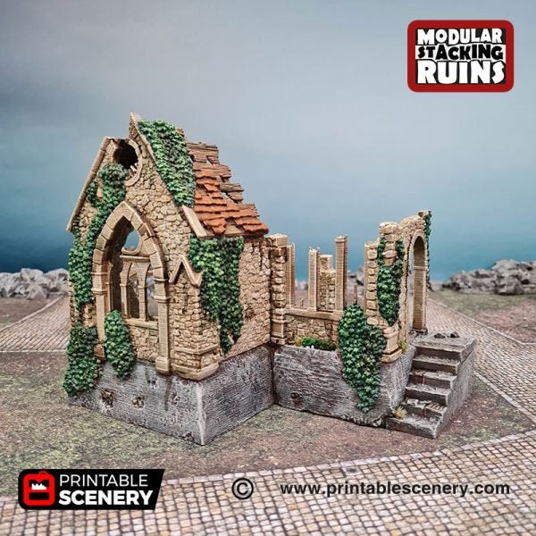 Bell Tower and Sept - Shadowfey Ruins 15mm 20mm 28mm 32mm 37mm Belltower Transept Wargaming Terrain D&D DnD - Only-Games