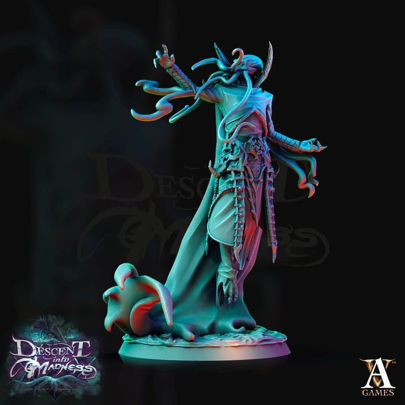 Mind Flayer, Illithid  Unpainted Miniature | 75mm Scales | Dungeons and Dragons | Pathfinder | DnD 5e | Mindflayers | Mindflayer - Only-Games