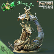 Morgan le Fey- Sorceress on Dragon | 85mm -- 28mm , 32mm Scale |  Resin Miniature | Dungeons and Dragons | Pathfinder | Figure for Painting - Only-Games