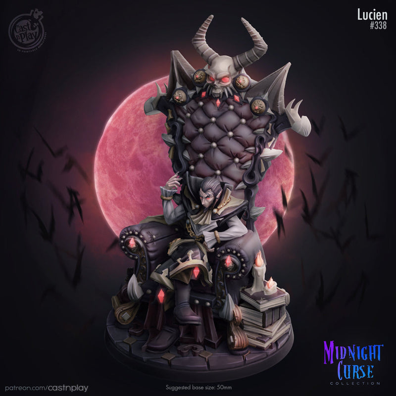 Vampire Lord Strahd on throne | 28mm, 32mm, 75mm Scale | Undead Dungeons and Dragons 5e Miniatures | Pathfinder | Figurine | DnD Mini | - Only-Games