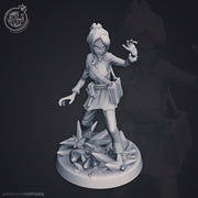 Female young Human Wizard Miniatures | Spell Caster | Dungeons n D | 28mm, 32mm,54mm,75mm, 100m| Pathfinder | Unpainted | Nolzur’s Marvelous - Only-Games
