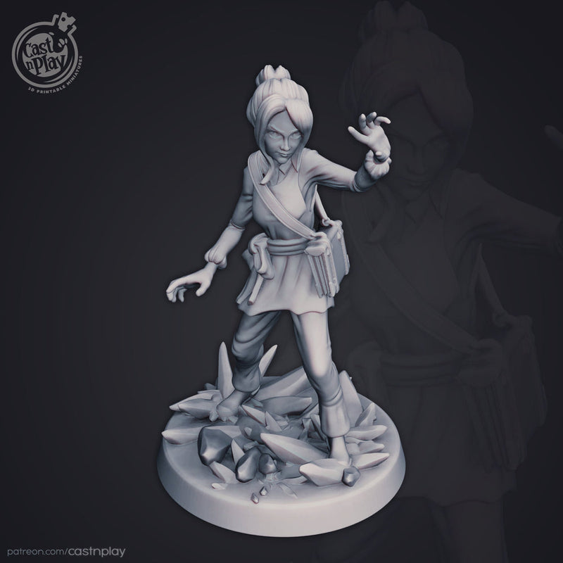 Female young Human Wizard Miniatures | Spell Caster | Dungeons n D | 28mm, 32mm,54mm,75mm, 100m| Pathfinder | Unpainted | Nolzur’s Marvelous - Only-Games