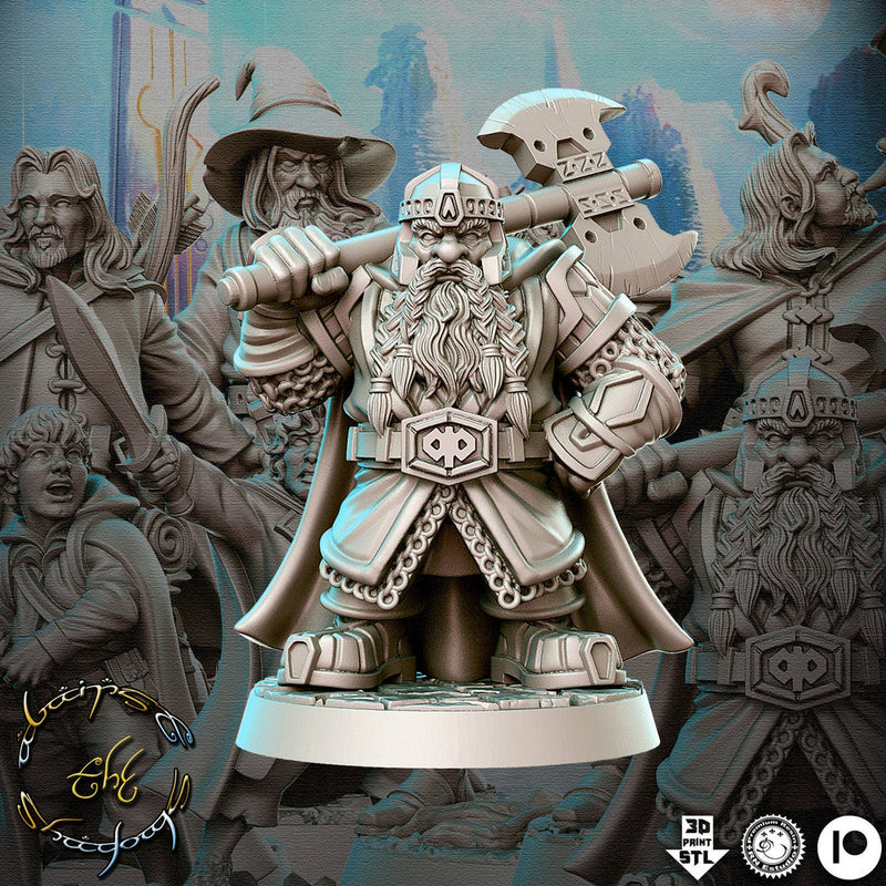 Fighter Dwarf Miniatures| Dungeons and Dragons | 28mm, 32mm, 54mm, 75mm Scales| Pathfinder | Resin Figure for Painting | RN Estudio - Only-Games