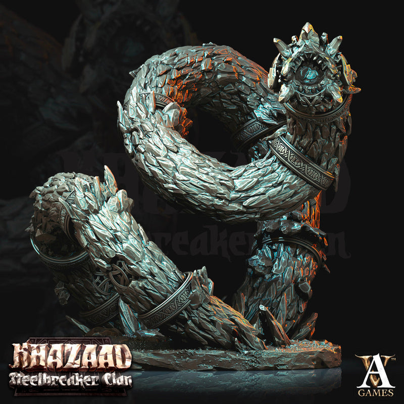 Dwarf Fighter Mounted on Gargantuan Worm | 130mm, Scale 28mm/32mm | Resin Miniature | Dungeons and Dragons Pathfinder - Only-Games