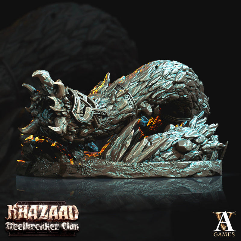 Dwarf Fighter Mounted on Gargantuan Worm | 70mm, Scale 28mm/32mm | Resin Miniature | Dungeons and Dragons Pathfinder | - Only-Games