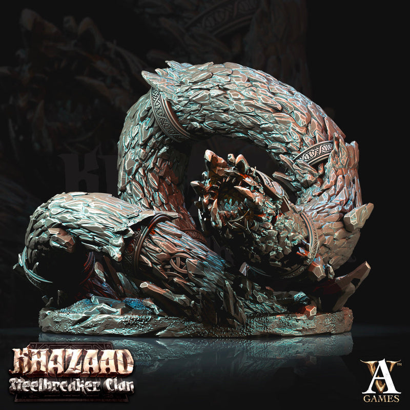 Dwarf Fighter Mounted on Gargantuan Worm | 110mm, Scale 28mm/32mm | Resin Miniature | Dungeons and Dragons Pathfinder - Only-Games