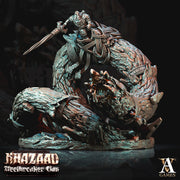 Dwarf Fighter Mounted on Gargantuan Worm | 110mm, Scale 28mm/32mm | Resin Miniature | Dungeons and Dragons Pathfinder - Only-Games