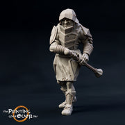 Half-Orc Fighter  Miniature | 28mm Scale | 32mm Scale | 75mm Scale Pathfinder Figure | DnD | Half-orc Warrior Figurine unpainted | - Only-Games