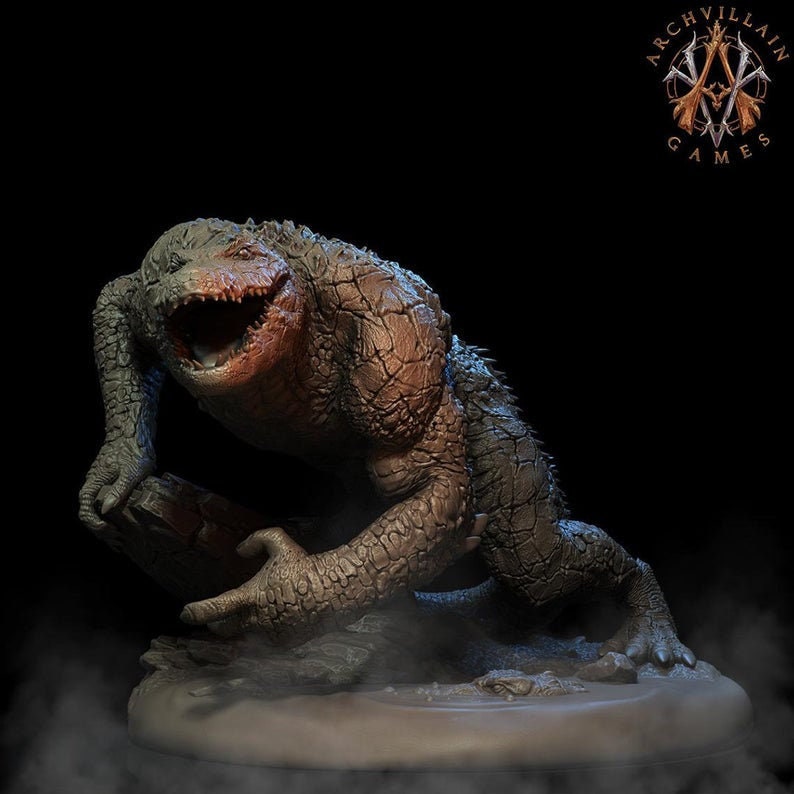 Lizardfolk Crocodilian Lizardman | 32mm scale 60mm | 28mm scale 55mm | Dungeons and Dragons Resin miniature | 3d printed |Unpainted Figure | - Only-Games
